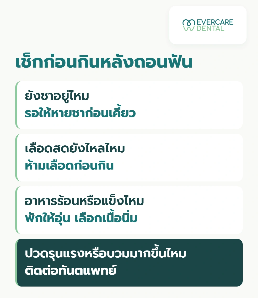เช็กก่อนกินหลังถอนฟัน